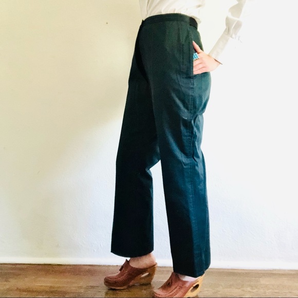 60s VTG HERMÈS Cotton Leather Green Brown Equestrian Riding Suit Chaps Jacket - Picture 3 of 15